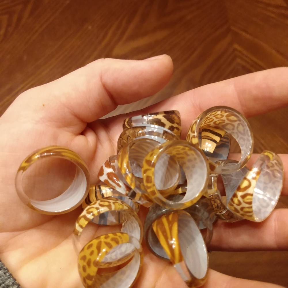 Animal Print Acrylic Rings